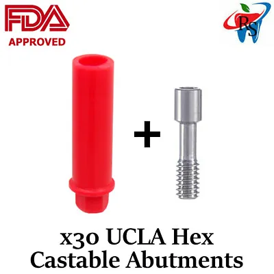 30x UCLA Dental Lab Adapter Heads Plastic Int Hex 2.42mm Burnout Custom • $130