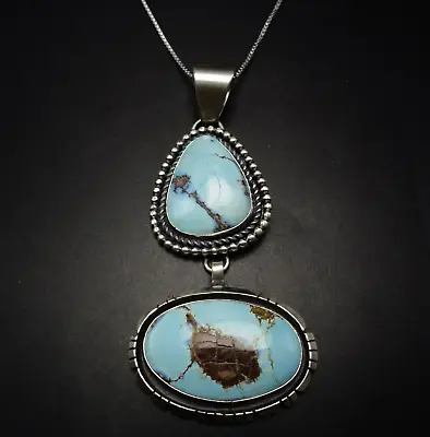 Mary Ellen NAVAJO Sterling Silver GOLDEN HILLS Turquoise PENDANT + 18  925 Chain • $485