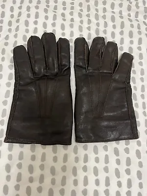 Cashmere Lined Butter Soft Leather Gloves Brown Men’s  • $19.99