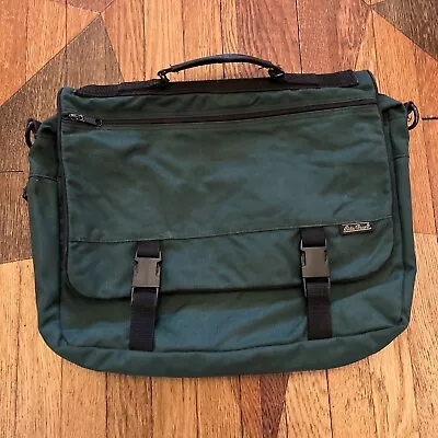 Vintage Eddie Bauer Green Messenger Travel Business Bag • $24.99