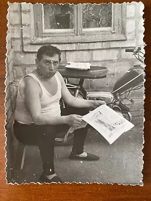 Handsome Guy Reading A Newspaper Gentle Gay Man. Vintage Photo • £5.31