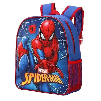 Junior Kids Spiderman Back To School Backpack Rucksack Book Lunch Bag Marvel Boy • £9.99