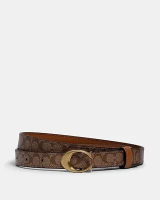 NWT Coach Signature Buckle Belt 18 Mm 89402 Size XL With Gift Box • £75.04