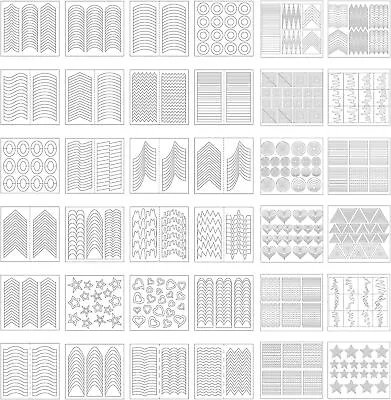 EBoot 1275 Pieces 49 Designs Nail Art Stencils French Tip Guides Stickers Form • $7.89