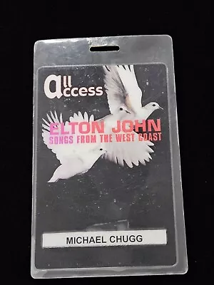 Vintage Elton John Backstage Pass Personaly Used Michael Chugg Laminate #2 • $20