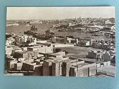 Vintage Postcard Marsamxett Harbour Malta • £0.99