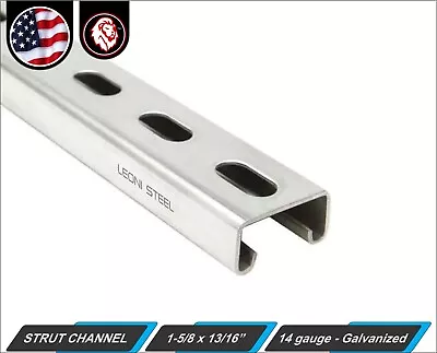 1-5/8  X 13/16  Strut Channel - Galvanized - Slotted - 14 Gauge - 36  Long • $19.50