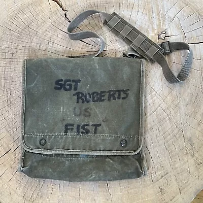 U.S. Military Map & Photograph Bag Faded OD Canvas Army Field Gear Vietnam Style • $25