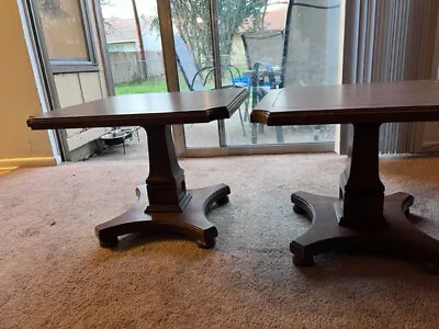 Vintage Wood Mersman End Table (pair) • $175