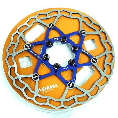 The Lightest ASHIMA AiNEON Disc Rotor 160mm 78g Blue Y61 • $26.34
