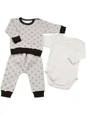 Baby Set Long Sleeve Body Shirt Trousers Pullover Boys T 3 Part Outfit 22828 • £10.30