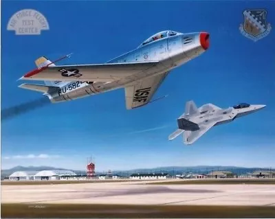 From F-86 Sabre To F-22 Raptor ARTIST PROOF PRINT Signed By Mike Machat • $146.79