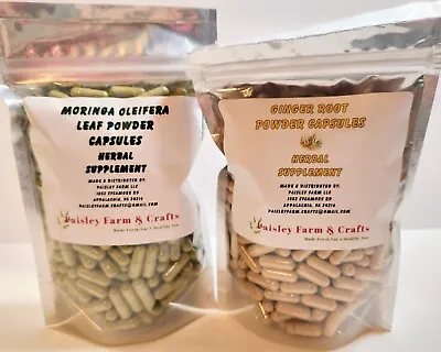 Moringa Leaf Powder Capsules & Ginger Root Capsules All Natural! • $34.25