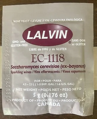 Lalvin EC-1118 Yeast 5g Sachet - For Homebrew Wine Champagne Cider - FREE UK P&P • £2.25