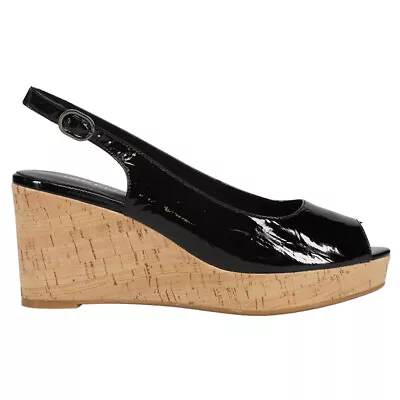 VANELi Gardy Wedge  Womens Black Casual Sandals 308702 • $17.99