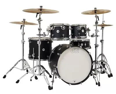 Used DW Design Series 4-pc Maple Shell Pack Black Satin Lacquer W/ 22  Kick • $1349.99