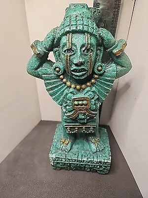 VINTAGE AZTEC Warrior GOD STATUE Sculpture Mayan Malachite STONE HEFE XIPE TOTEC • $35.75