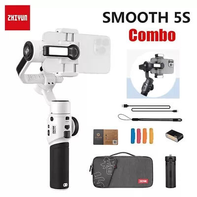 ZHIYUN Smooth 5S Combo White Smartphone Gimbal Stabilizer W/Magnetic Fill Light • $336