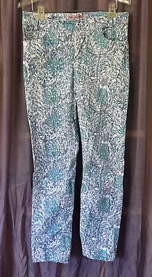 Barbara Gerwit Vintage Blue & White Tiger Print Stretch Jeans SZ 4 • $28.99