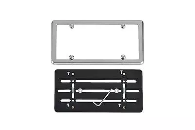 Front Bumper License Plate Holder Mount Bracket + Chrome Frame For Mercedes-Benz • $10.25