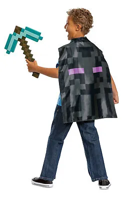Enderman Cape And Pick Axe Child Costume Accessory Kit NEW Minecraft One Size • $20.21