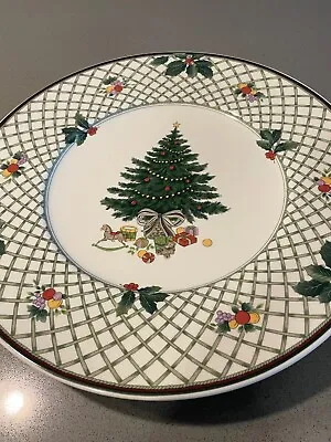 Mikasa Heritage Christmas Story Ceramic Christmas Tree Dinner Plate 12  EUC • $14