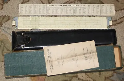 Vintage K&E N4081-3' Log Log Duplex Decitrig' Slide Rule-12  W/Leather Case& Box • $30