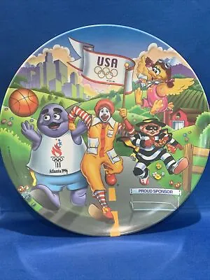 McDonalds Atlanta Olympics Plate Plastic Ronald McDonald 9.5  Collectible 1996 • $21.99