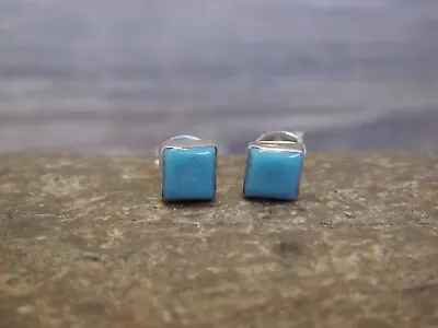 $17.99 • Buy Zuni Indian Sterling Silver Square Turquoise Post Earrings By Neha