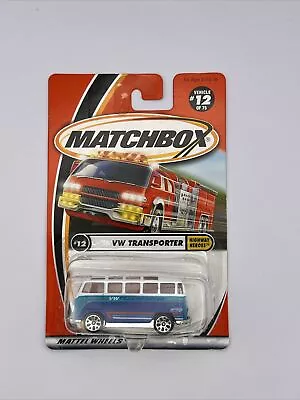 💥 Matchbox VW Transporter Highway Heroes 12/75 200 Blue/White Top Bus • $1.02