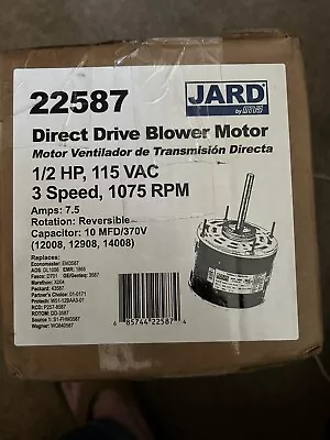 Mars 10587 Direct Drive Blower Motor 1/2 HP 115V 3 Speed • $79.99