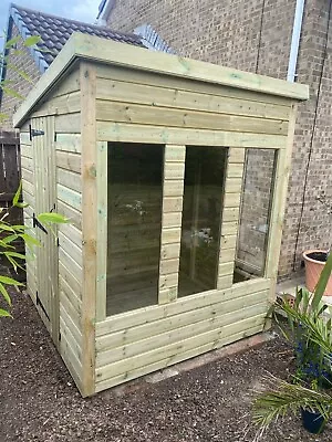 Garden Potting Shed Super Heavy Duty Tanalised 6x6 Pent 19mm T&g. 3x2 • £920