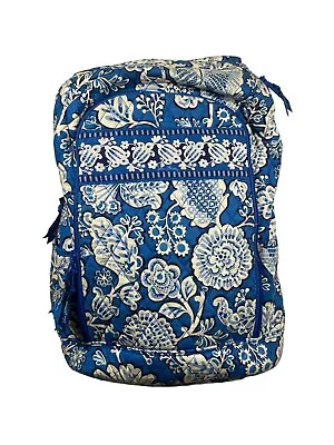 Vera Bradley Campus Laptop Backpack Computer Bag Indigo Pop Blue Floral • $19.99