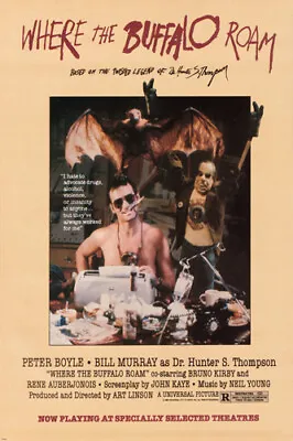 $7.99 • Buy HUNTER S. Thompson's WHERE THE BUFFALO ROAM Movie Poster MURRAY Comedy 12x18
