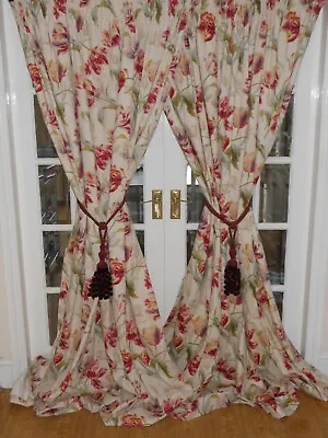 STUNNING LAURA ASHLEY GOSFORD CURTAINS Set 2 • £125