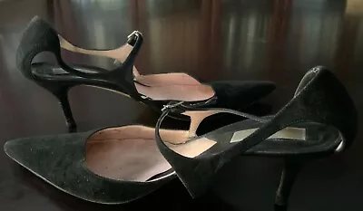 Michael Kors Women's Black Suede Mary Jane Pump Heels Good Condition • $35