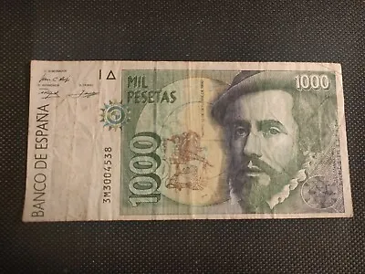 Banknote Of Spain 1000  Pesetas Dated 1992. • £2.50