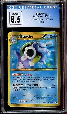 CGC 8.5 Pokemon Card - Blastoise - Plasma Storm 137/135 Secret Rare • $225