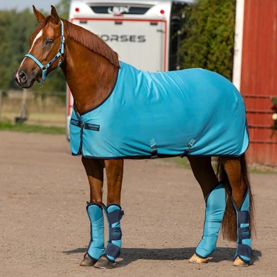 £55.95 • Buy Horseware Amigo Jersey Cooler Horse Fleece Stable Rug - Delphinium Blue/Navy