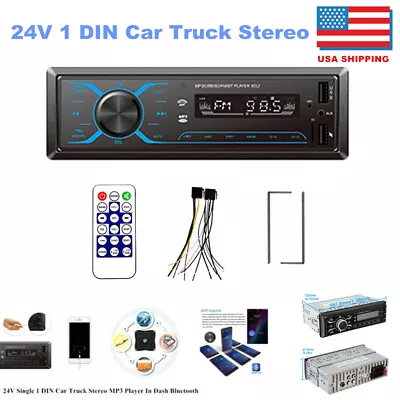 24V 4-Channel Truck Stereo Player Radio Digital Bluetooth Audio FM/WMA/MP3/WAV • $42.74