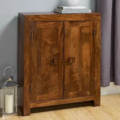 Solid Mango Wood Dakota Dvd Storage Cabinet New Indian Furniture  • £219.95