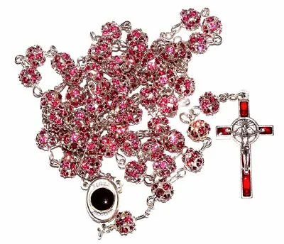 Multi Faceted Swarovski Crystals Rosary - 8mm Crystal Rosary With Silver Tone • £60.57