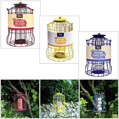 £21.95 • Buy Garden Bird Feeders Set Of 3 Hanging Squirrel Proof Seeds Peanuts Fat Balls Pt