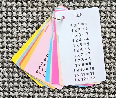 Multiplication 1-12 Times Tables Coloured Flash Cards • £2.60