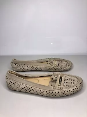 Michael Kors Taupe Suede Moccasin Driving Shoes Flats Women Sz 7.5M US/38EU • $10.46