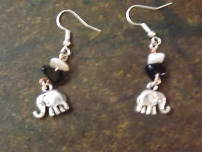  Inspired Handcrafted Dangle Earrings Lucky Silver Elephant One Of A Kind Beads • $4.99