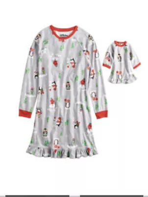 Girls Cuddl Duds Penguin Nightgown & Matching Doll Gown Size Medium (7/8) NWT • $19.99