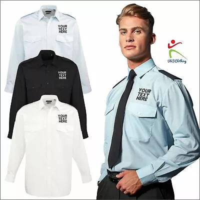 Custom Embroidered Premier Mens Long Sleeve Pilot Shirt Business Uniform Shirt  • £20.45