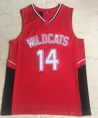 Sewn Zac Efron Troy Bolton #14 High School Wildcats Basketball Jerseys S-6XL • $39