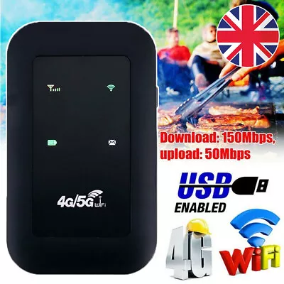 Wireless 4G LTE Mobile Hotspot Router Unlocked-WiFi Portable MiFi Broadband • £14.99
